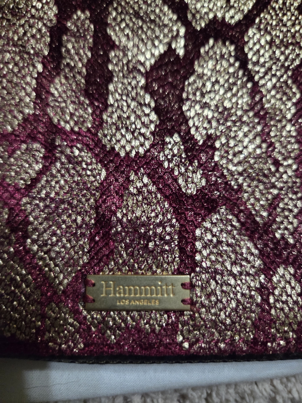 Hammitt Gold & Burgundy Metallic Crossbody Clutch - Picture 2 of 8